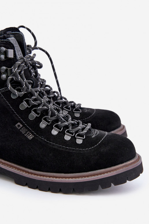 dalla pelle scamosciata riscaldamento Stivali scarpe Deveschio Big Star OO174643 Hi-Poly System colore nero