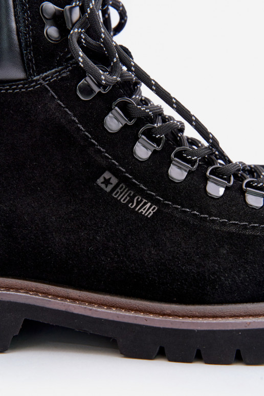 dalla pelle scamosciata riscaldamento Stivali scarpe Deveschio Big Star OO174643 Hi-Poly System colore nero