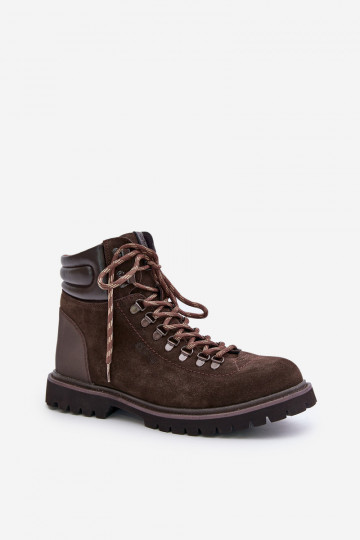 Stivaletti da uomo in suede foderati Big Star OO174644 Hi-Poly System marroni