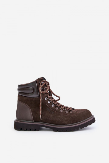 Stivaletti da uomo in suede foderati Big Star OO174644 Hi-Poly System marroni 2