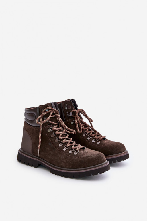 dalla pelle scamosciata riscaldamento Stivali scarpe Deveschio Big Star OO174644 Hi-Poly System colore marrone