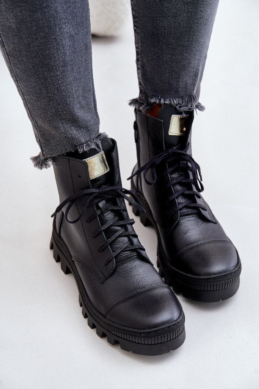 Zazoo 2831 Stivali da donna Realizzato in pelle naturale colore nero