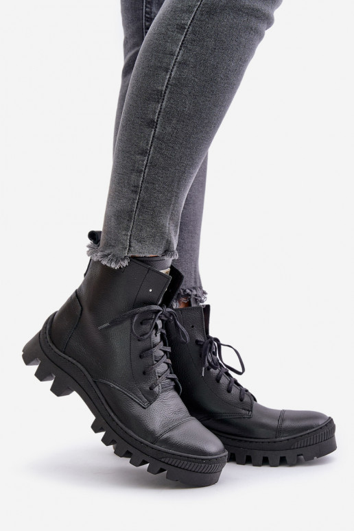 Zazoo 2831 Stivali da donna Realizzato in pelle naturale colore nero