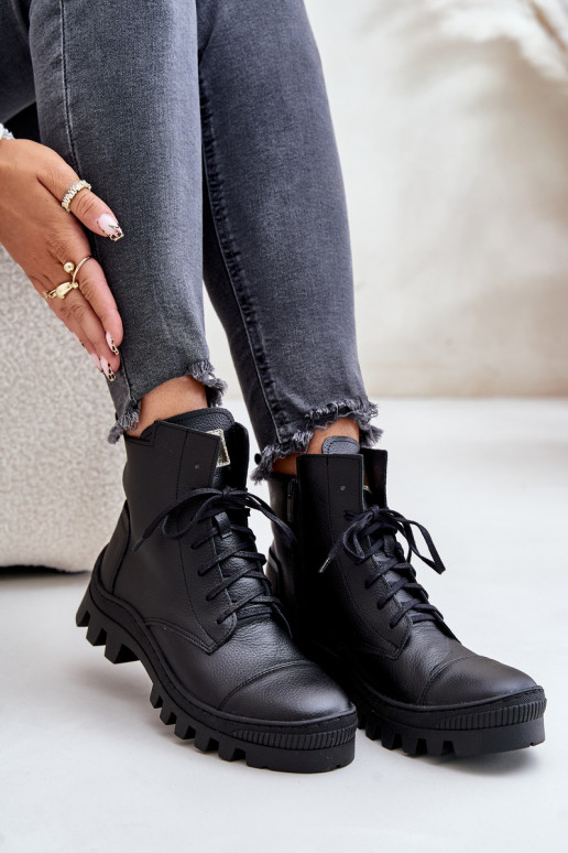 Zazoo 2831 Stivali da donna Realizzato in pelle naturale colore nero