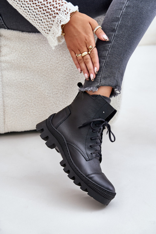 Zazoo 2831 Stivali da donna Realizzato in pelle naturale colore nero