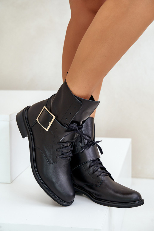 Zazoo 2949 Pelle Stivali con fibbie colore nero Zazoo 2949 Pelle Stivali con fibbie colore nero