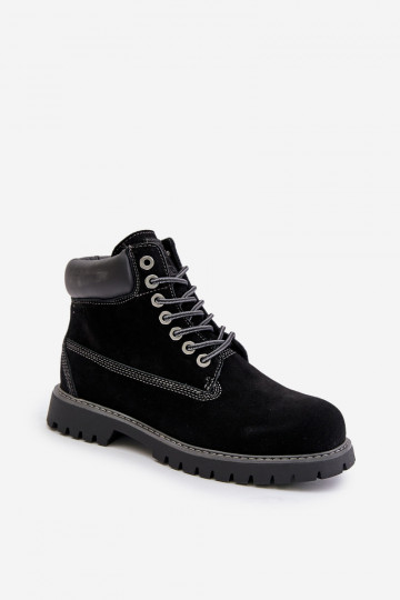 Stivaletti in pelle scamosciata foderati da uomo Big Star OO174138 HI-POLY SYSTEM, color nero