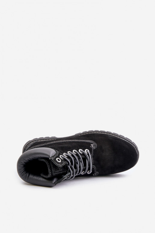 dalla pelle scamosciata riscaldamento scarpe Deveschio Big Star OO174138 HI-POLY SYSTEM colore nero