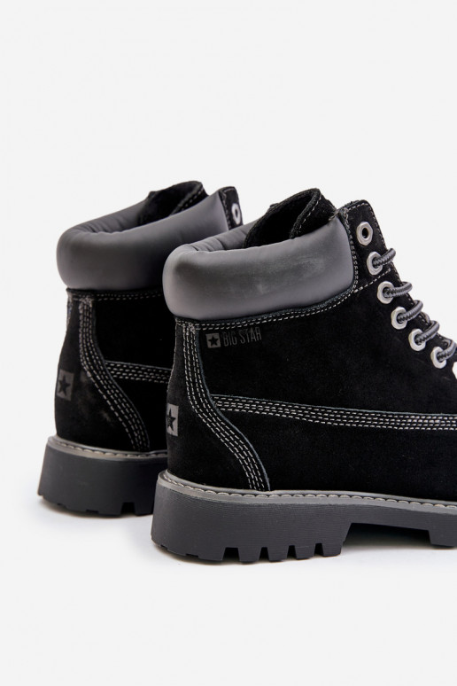 dalla pelle scamosciata riscaldamento scarpe Deveschio Big Star OO174138 HI-POLY SYSTEM colore nero