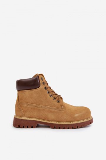 Stivaletti in pelle scamosciata foderati da uomo Big Star OO174136 HI-POLY SYSTEM, color marrone 2