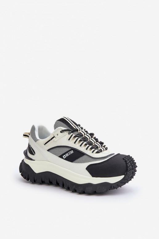 Pelle Scarpe modello sneakers Femminile con una piattaforma Big Star OO274A220 HI-POLY SYSTEM Bianco-colore nero Pelle Scarpe modello sneakers Femminile con una piattaforma Big Star OO274A220 HI-POLY SYSTEM Bianco-colore nero