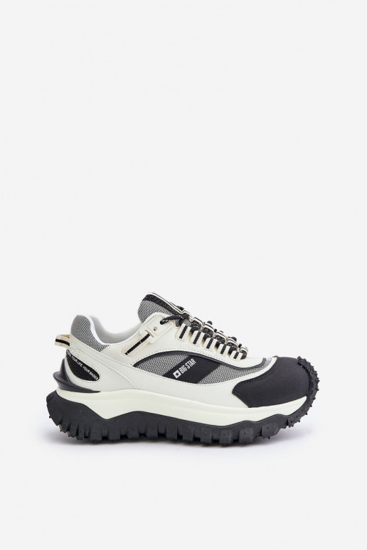 Pelle Scarpe modello sneakers Femminile con una piattaforma Big Star OO274A220 HI-POLY SYSTEM Bianco-colore nero Pelle Scarpe modello sneakers Femminile con una piattaforma Big Star OO274A220 HI-POLY SYSTEM Bianco-colore nero