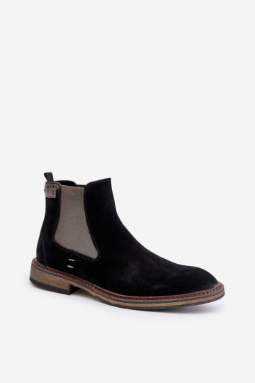 Stivaletti stilosi in pelle scamosciata da uomo Big Star OO174154, color nero
