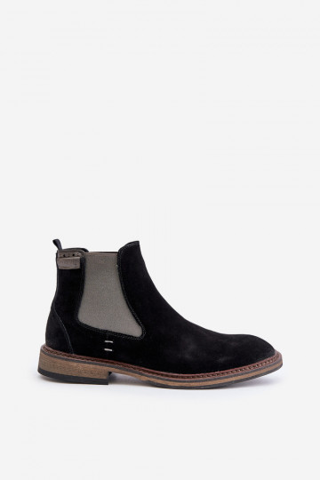 Stivaletti stilosi in pelle scamosciata da uomo Big Star OO174154, color nero 2