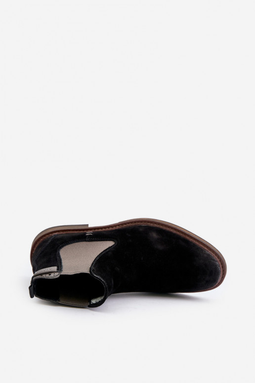 dalla pelle scamosciata stivali alla moda Deveschio Big Star OO174154 colore nero