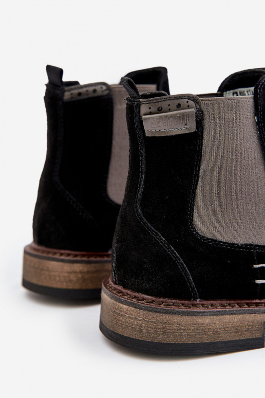 dalla pelle scamosciata stivali alla moda Deveschio Big Star OO174154 colore nero