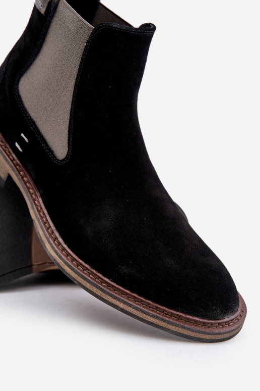 dalla pelle scamosciata stivali alla moda Deveschio Big Star OO174154 colore nero