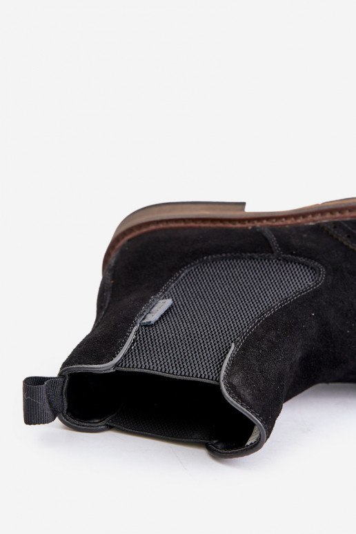 dalla pelle scamosciata Deveschio stivali alla moda Big Star OO174192 colore nero