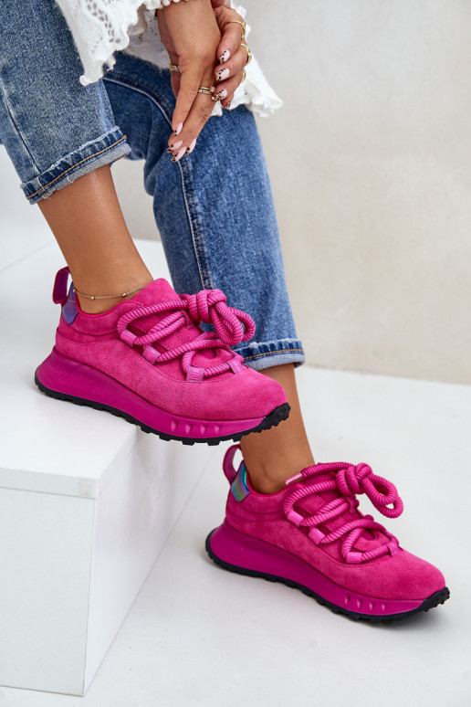 dalla pelle scamosciata Scarpe modello sneakers FemminileGrubym Allacciaturam Artiker 54C1461 colore rosa dalla pelle scamosciata Scarpe modello sneakers FemminileGrubym Allacciaturam Artiker 54C1461 colore rosa