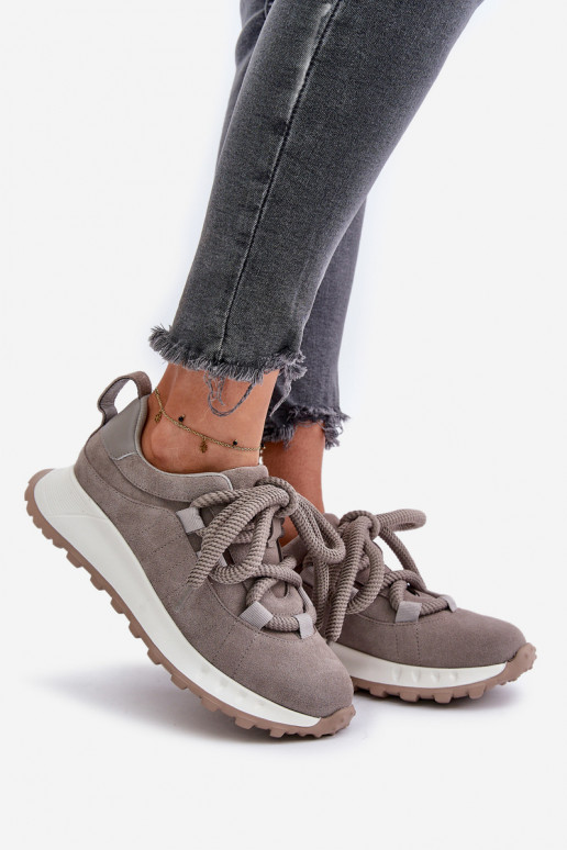 dalla pelle scamosciata Scarpe modello sneakers FemminileGrubym Allacciaturam Artiker 54C1465 colore grigio