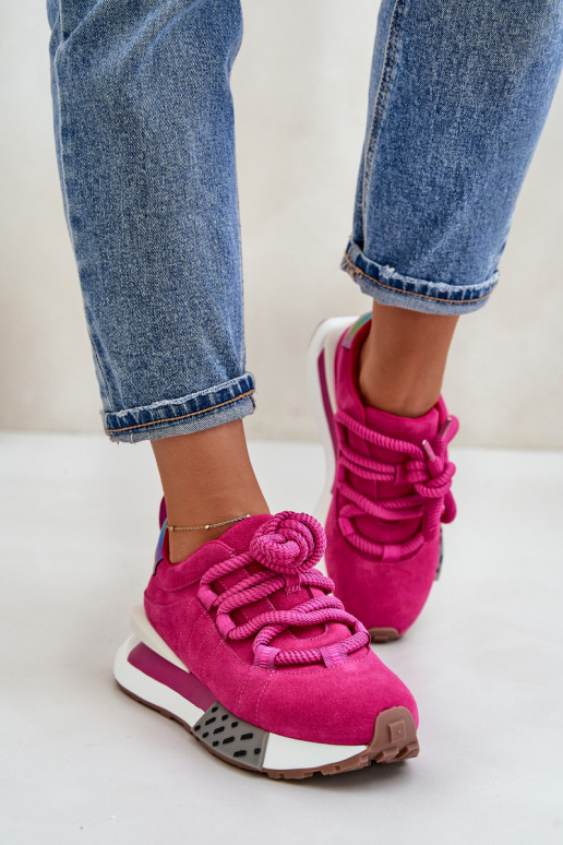 dalla pelle scamosciata Scarpe modello sneakers Femminile con una piattaformaGrubym Allacciaturam Artiker 55C0086 colore rosa dalla pelle scamosciata Scarpe modello sneakers Femminile con una piattaformaGrubym Allacciaturam Artiker 55C0086 colore rosa