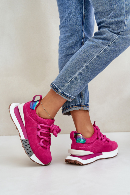 dalla pelle scamosciata Scarpe modello sneakers Femminile con una piattaformaGrubym Allacciaturam Artiker 55C0086 colore rosa dalla pelle scamosciata Scarpe modello sneakers Femminile con una piattaformaGrubym Allacciaturam Artiker 55C0086 colore rosa