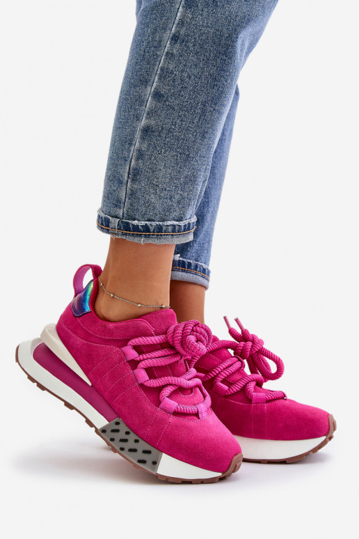 dalla pelle scamosciata Scarpe modello sneakers Femminile con una piattaformaGrubym Allacciaturam Artiker 55C0086 colore rosa dalla pelle scamosciata Scarpe modello sneakers Femminile con una piattaformaGrubym Allacciaturam Artiker 55C0086 colore rosa