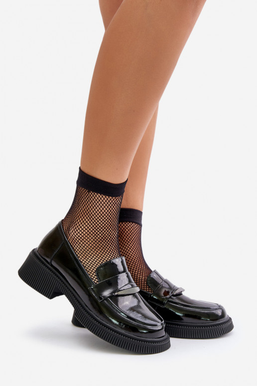 Mocassini laccati Mocassini Femminile con ornamenti D&A LZ42-031 colore nero