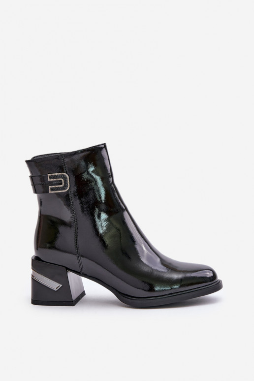 con effetto vernice Stivali con i tacchi riscaldamento MR880-093 colore nero con effetto vernice Stivali con i tacchi riscaldamento MR880-093 colore nero