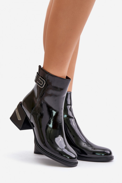 con effetto vernice Stivali con i tacchi riscaldamento MR880-093 colore nero con effetto vernice Stivali con i tacchi riscaldamento MR880-093 colore nero