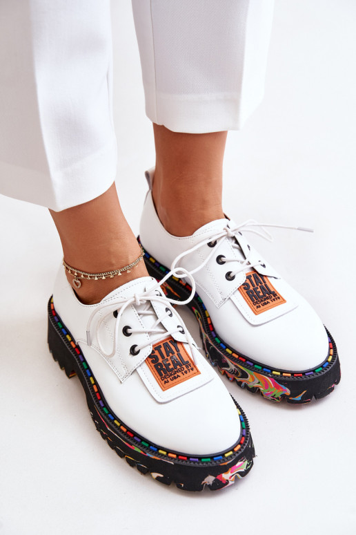 Pelle scarpe Femminile con lacci Artiker 55C0500 Colore bianco Pelle scarpe Femminile con lacci Artiker 55C0500 Colore bianco