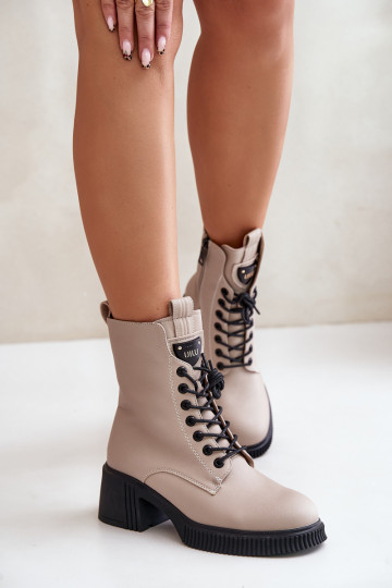 riscaldamento Stivali da donna Realizzato in pelle naturale Vinceza 66671 beige