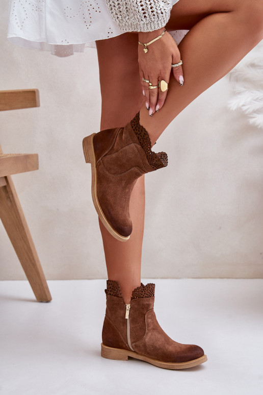 scarpe con tacco basso da donna con tacchi larghi dalla pelle scamosciata LeAski 3624 colore marrone scarpe con tacco basso da donna con tacchi larghi dalla pelle scamosciata LeAski 3624 colore marrone