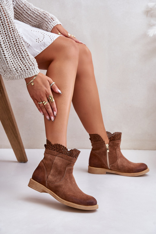 scarpe con tacco basso da donna con tacchi larghi dalla pelle scamosciata LeAski 3624 colore marrone scarpe con tacco basso da donna con tacchi larghi dalla pelle scamosciata LeAski 3624 colore marrone