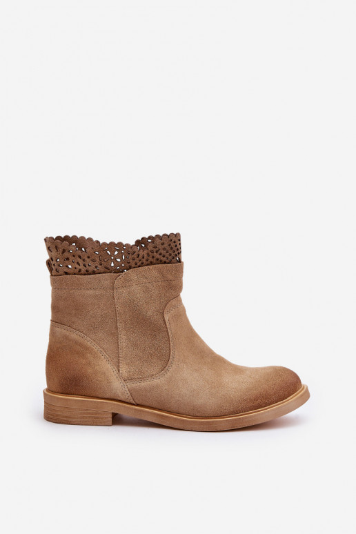 scarpe con tacco basso da donna con tacchi larghi dalla pelle scamosciata LeAski 3624 beige scarpe con tacco basso da donna con tacchi larghi dalla pelle scamosciata LeAski 3624 beige