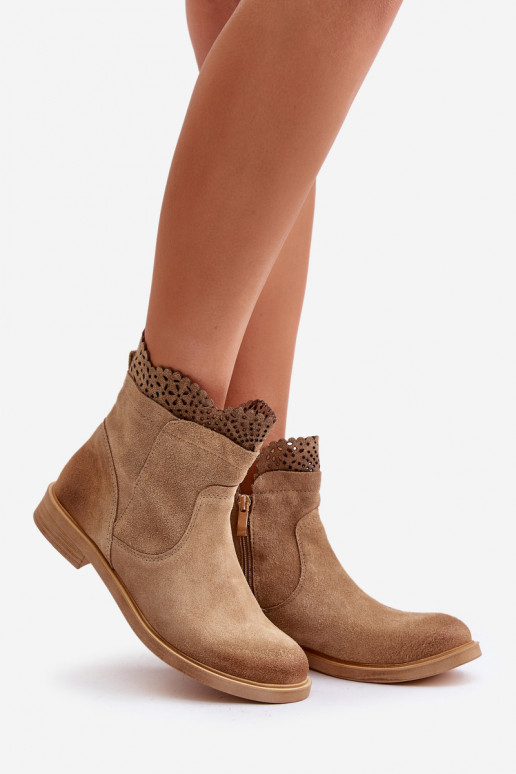 scarpe con tacco basso da donna con tacchi larghi dalla pelle scamosciata LeAski 3624 beige scarpe con tacco basso da donna con tacchi larghi dalla pelle scamosciata LeAski 3624 beige