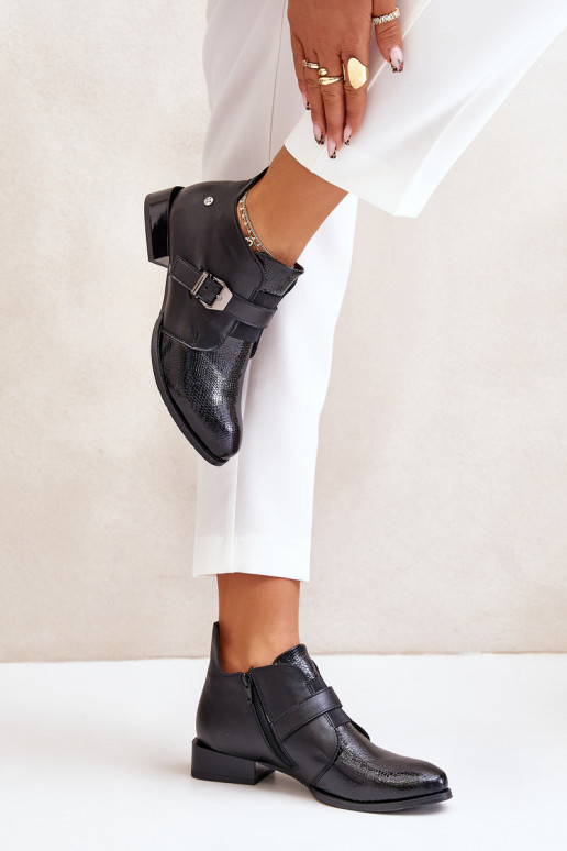 Pelle Basso Stivali Al Castello Deveciejka 06692-01 colore nero Pelle Basso Stivali Al Castello Deveciejka 06692-01 colore nero