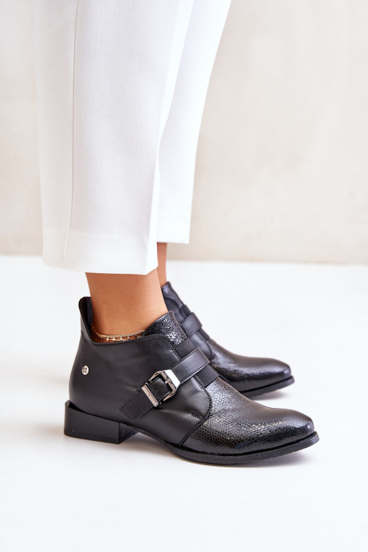 Pelle Basso Stivali Al Castello Deveciejka 06692-01 colore nero Pelle Basso Stivali Al Castello Deveciejka 06692-01 colore nero