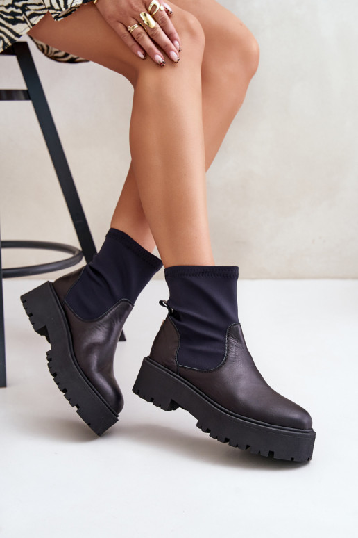 Zazoo 2947 Un modello convincente Stivali da donna Realizzato in pelle naturale colore nero