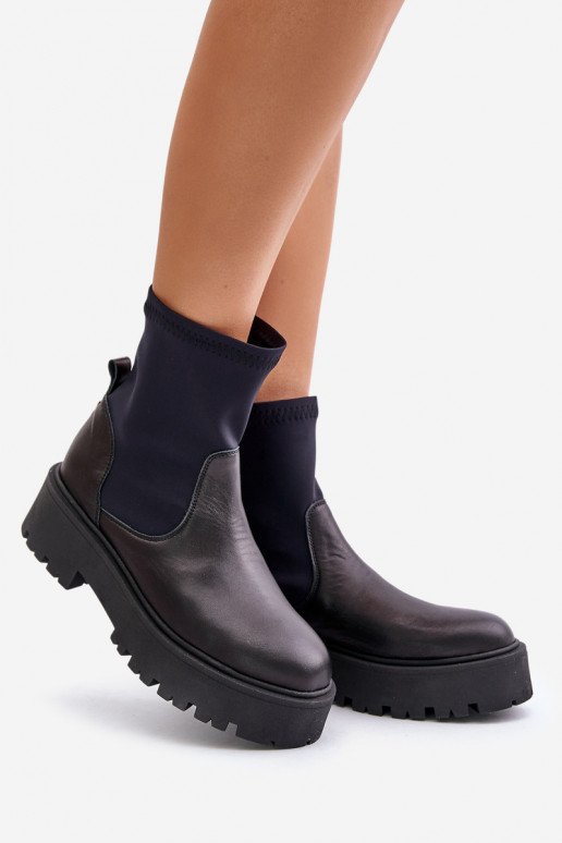 Zazoo 2947 Un modello convincente Stivali da donna Realizzato in pelle naturale colore nero