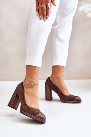 Scarpe scamosciate con i tacchi Laura Messi 2702 colore marrone 2