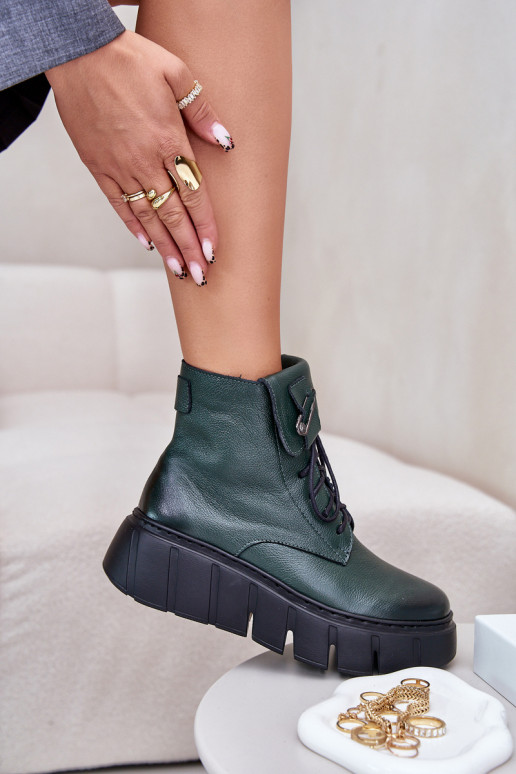 Zazoo 60511 Pelle Stivali da donna con una piattaforma riscaldamento colore kaki Zazoo 60511 Pelle Stivali da donna con una piattaforma riscaldamento colore kaki