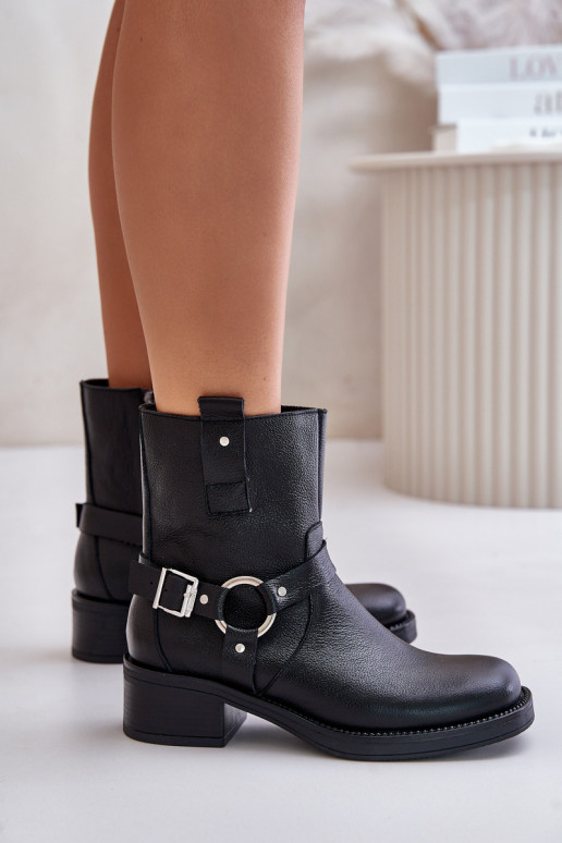 Zazoo 60480 Pelle Stivali Con tacco basso riscaldamento colore nero Zazoo 60480 Pelle Stivali Con tacco basso riscaldamento colore nero