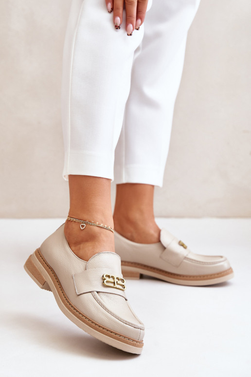 Zazoo 20174 Pelle Stile elegante scarpe Femminile con tacchi larghi beige Zazoo 20174 Pelle Stile elegante scarpe Femminile con tacchi larghi beige