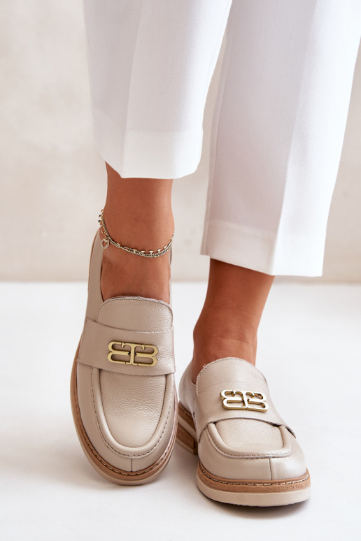 Zazoo 20174 Pelle Stile elegante scarpe Femminile con tacchi larghi beige Zazoo 20174 Pelle Stile elegante scarpe Femminile con tacchi larghi beige