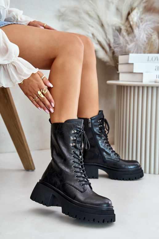 Pelle Stivaletti da lavoro Femminile riscaldamento GOE OO2N4121 colore nero