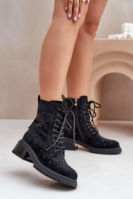 Decorato Stivaletti da lavoro Femminile riscaldamento D&A MR880-017 colore nero