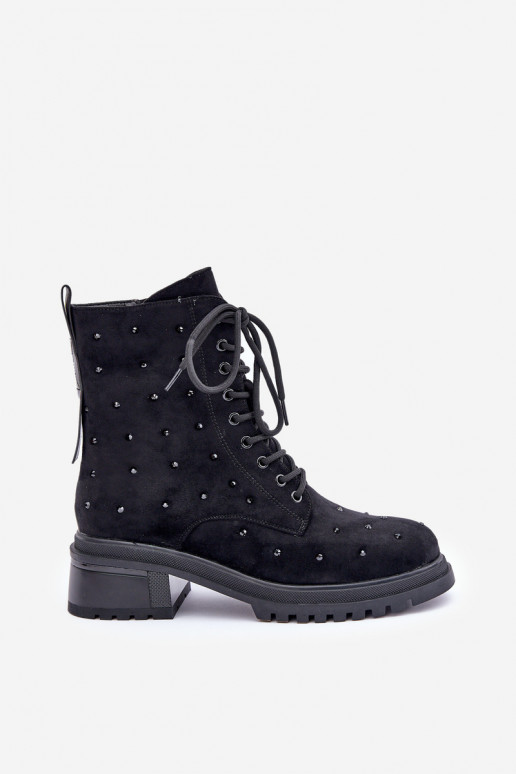 Decorato Stivaletti da lavoro Femminile riscaldamento D&A MR880-017 colore nero