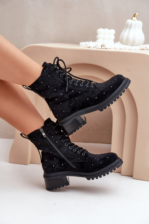 Decorato Stivaletti da lavoro Femminile riscaldamento D&A MR880-017 colore nero