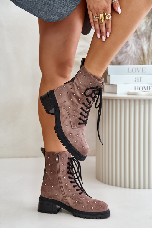 Decorato Stivaletti da lavoro Femminile riscaldamento D&A MR880-017 colore argilla Decorato Stivaletti da lavoro Femminile riscaldamento D&A MR880-017 colore argilla